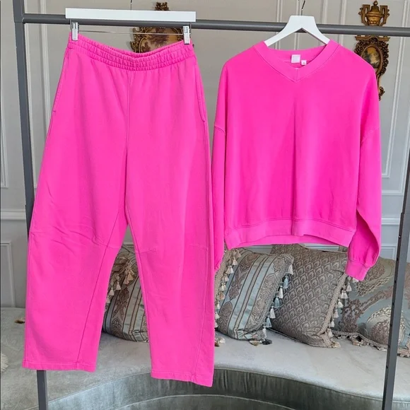 NWOT GAP Bold Pink Lounge Set size M - Picture 2 of 16